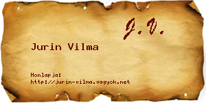 Jurin Vilma névjegykártya